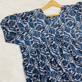 Feeding Frock Alia Cut, Free Size, Ankle Length, Tie-Up, Puff Sleeve Sleepwear in Softest Cotton Fabric (Bra Size 34"-38" | 50”-52″ length)